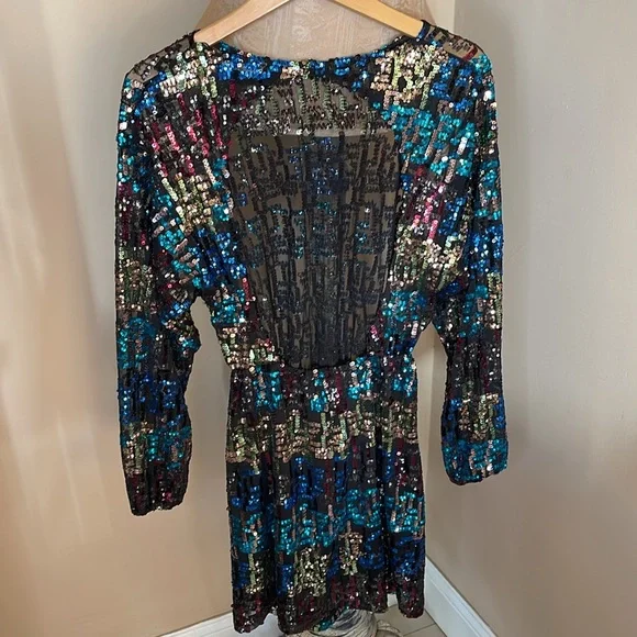 Zara Multicolor Sequence Dress Size Small - Picture 15 of 17